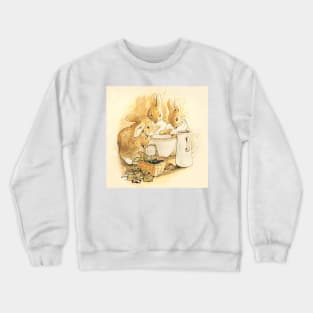 Rabbits and Milk Pudding by Beatrix Potter Crewneck Sweatshirt